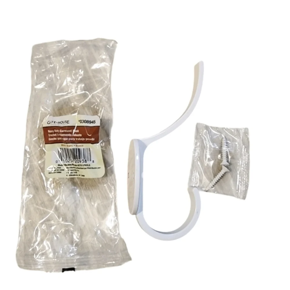 4 Heavy Duty Metal Garment Hooks in White, Satin Nickel‎ or Oil rubbed bronze